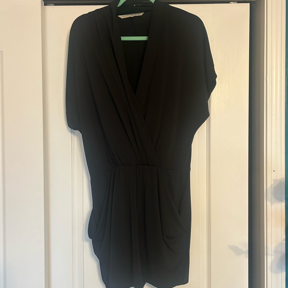 RACHEL Rachel Roy Elegant Black Wrap Mini Dress